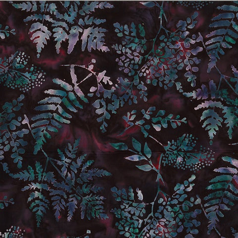 Hoffman Bali Batik V2529 394 Merlot Mixed Fern By The Yard