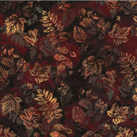 Hoffman Bali Batik V2534 515 Rum Raisin Leaves By The Yard