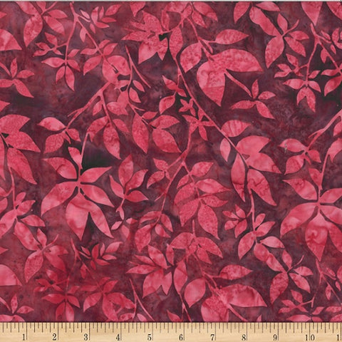 Hoffman Bali Batik Garnet Glow V2550 381 Pomegranate Leaves By The Yard