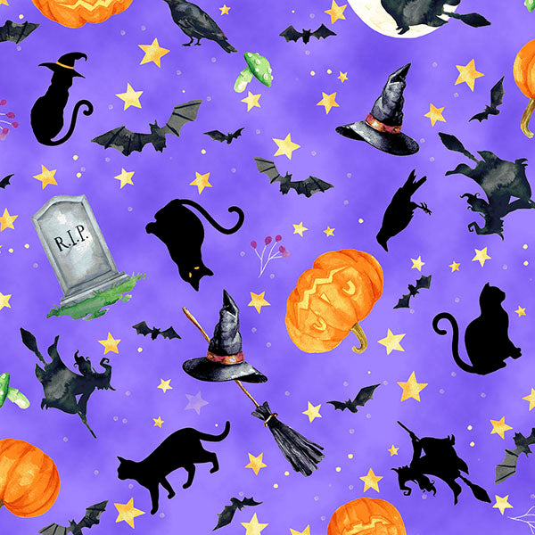 Hoffman Happy Haunting V5180 14 Purple By The Yard