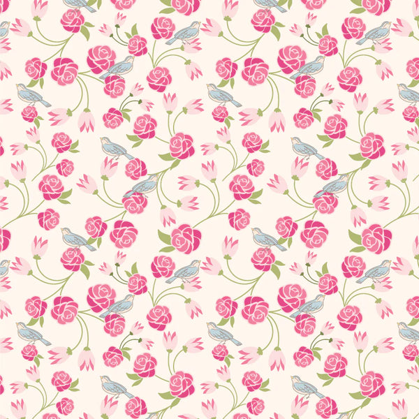 Poppie Cotton Stolen Moments SM25316 Vintage Vines Blanc By The Yard