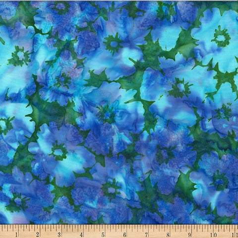 Hoffman Batik Fresh Meadow W2563 710 Shamrock Big Floral By The Yard