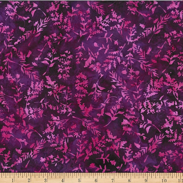 Hoffman Batik W2564 405 Wildberry Mixed Weeds By The Yard