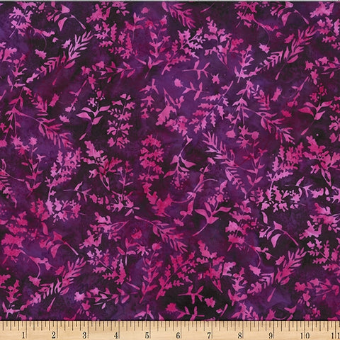 Hoffman Batik W2564 405 Wildberry Mixed Weeds By The Yard