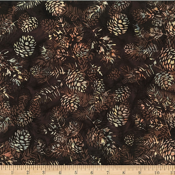 Hoffman Bali Batik W2568 610 Cappuccino Pine Cone By The Yard
