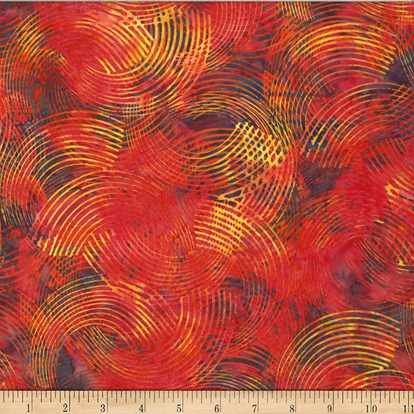 Hoffman Batik Feel The Flame W2572 224 Poppy Organic Lines By The Yard