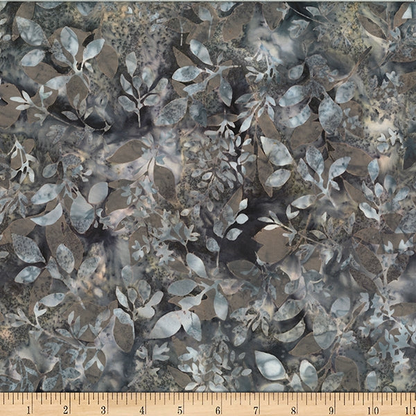 Hoffman Batik Skipping Rocks W2574 76 Pewter Foliages By The Yard