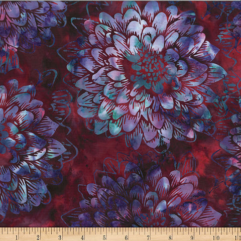 Hoffman Batik W2576 143 Ruby Dahlia By The Yard