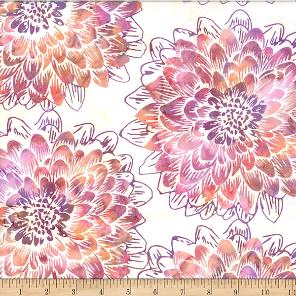 Hoffman Batik W2576 223 Orchid Dahlia By The Yard