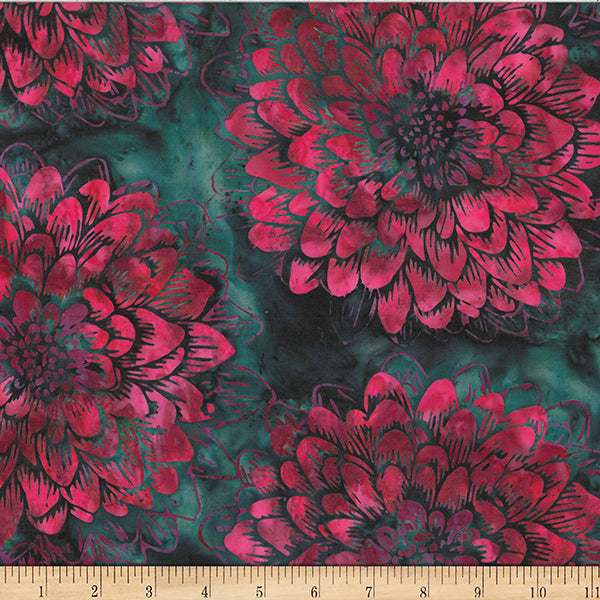 Hoffman Batik W2576 29 Jade Dahlia By The Yard