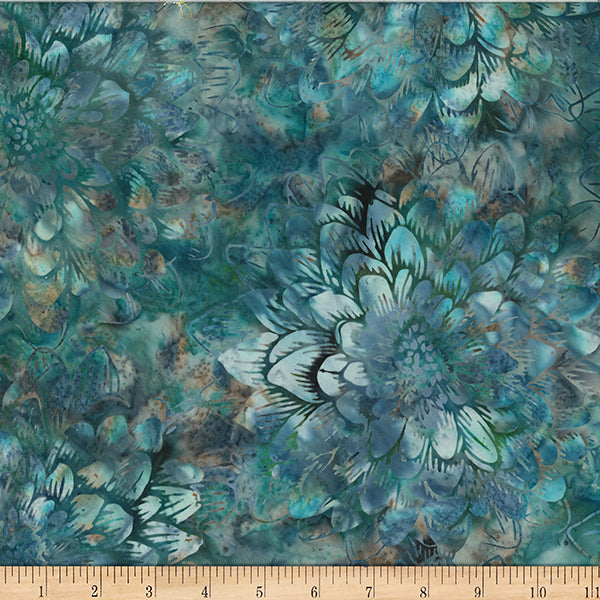 Hoffman Batik W2576 402 Sea Glass Dahlia By The Yard