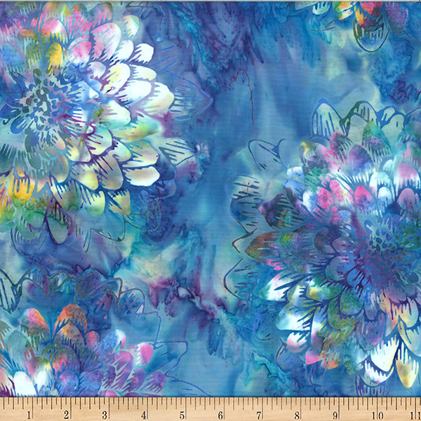 Hoffman Batik W2576 451 Cornflower Dahlia By The Yard