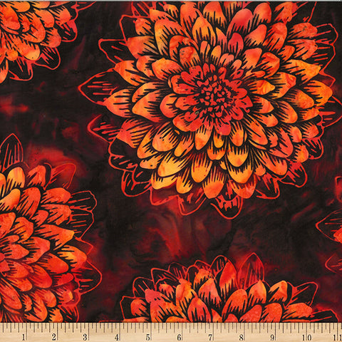 Hoffman Batik W2576 67 Flame Dahlia By The Yard