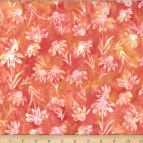 Hoffman Batik W2577 13 Orange Echinacea By The Yard