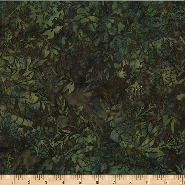 Hoffman Batik W2578 319 Snake Mixed Floral Leaves By The Yard