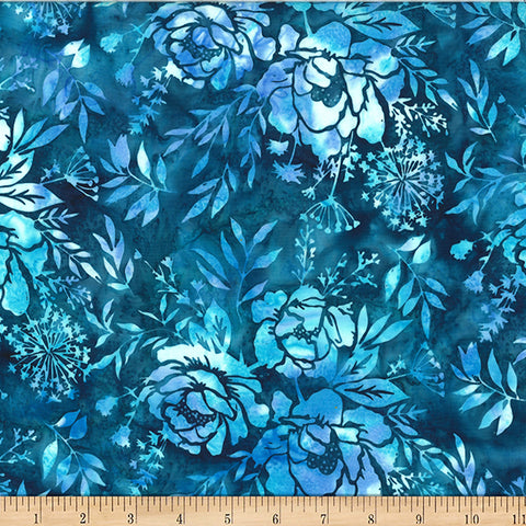 Hoffman Batik W2578 341 Wade Miexed Floral Leaves By The Yard