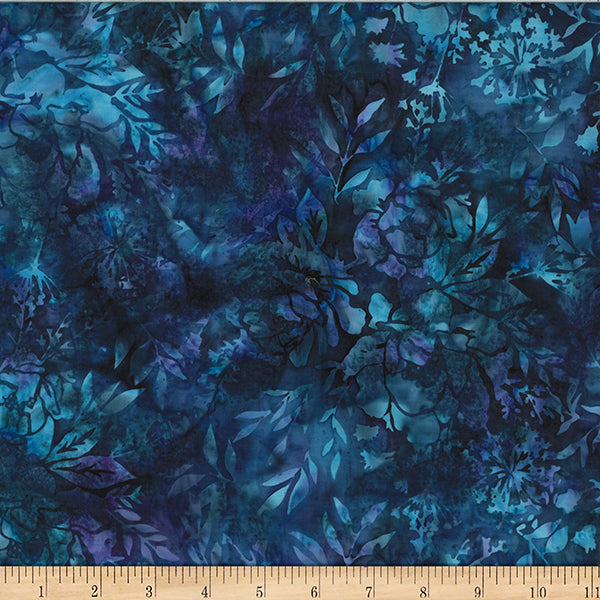 Hoffman Batik W2578 40 Iris Miexed Floral Leaves By The Yard