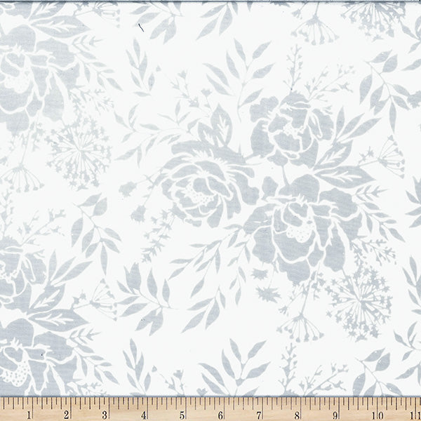 Hoffman Batik W2578 521 Mist Mixed Floral Leaves By The Yard