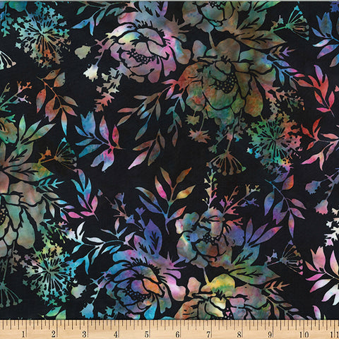 Hoffman Batik W2578 657 Spectrum Mixed Floral Leaves By The Yard