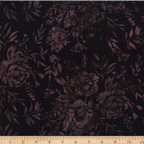 Hoffman Batik W2578 704 Deep Earth Mixed Floral Leaves By The Yard