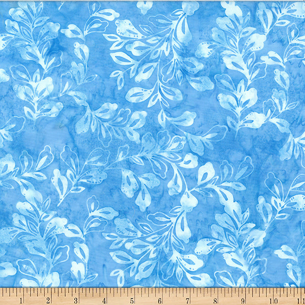 Hoffman Batik W2583 1 Azure Decorative Leaves By The Yard