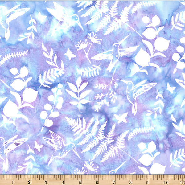 Hoffman Batik W2584 139 Periwinkle Hummingbird Garden By The Yard