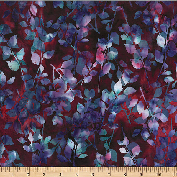 Hoffman Batik W2585 143 Ruby Leaves By The Yard