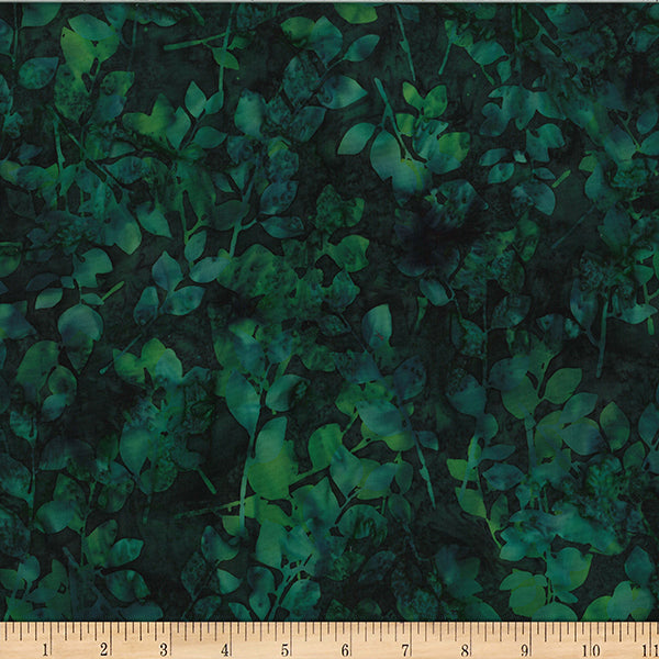 Hoffman Batik W2585 309 Viridian Leaves By The Yard