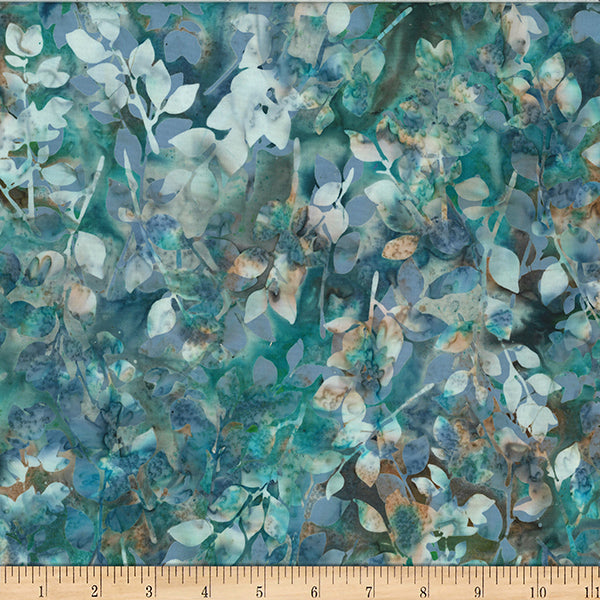 Hoffman Batik W2585 402 Sea Glass Leaves By The Yard