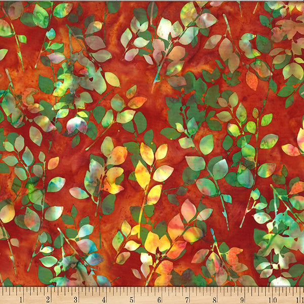 Hoffman Batik W2585 460 Squash Leaves By The Yard