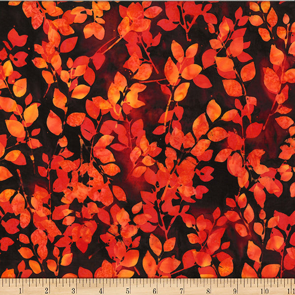 Hoffman Batik W2585 67 Flame Leaves By The Yard