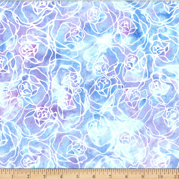 Hoffman Batik W2587 139 Periwinkle Rose Lines By The Yard