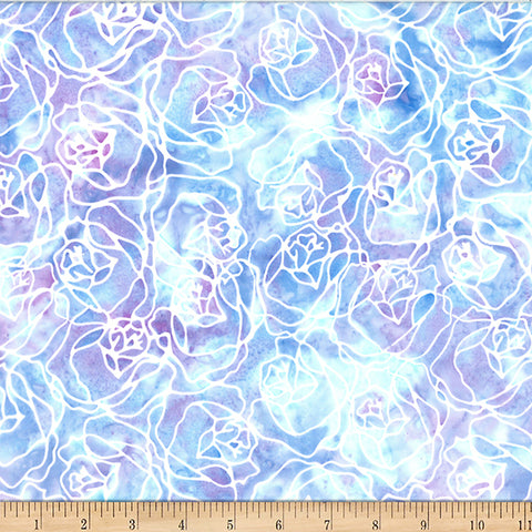 Hoffman Batik W2587 139 Periwinkle Rose Lines By The Yard