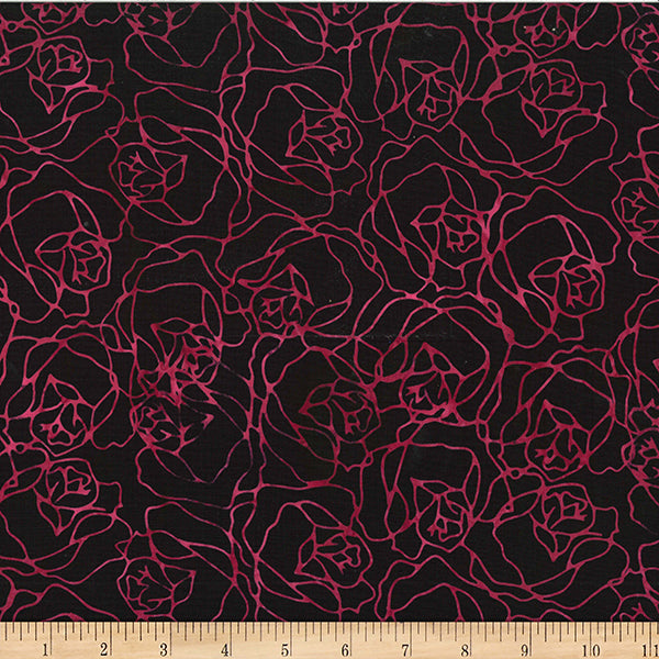 Hoffman Batik W2587 711 Deep Fuchsia Rose Lines By The Yard