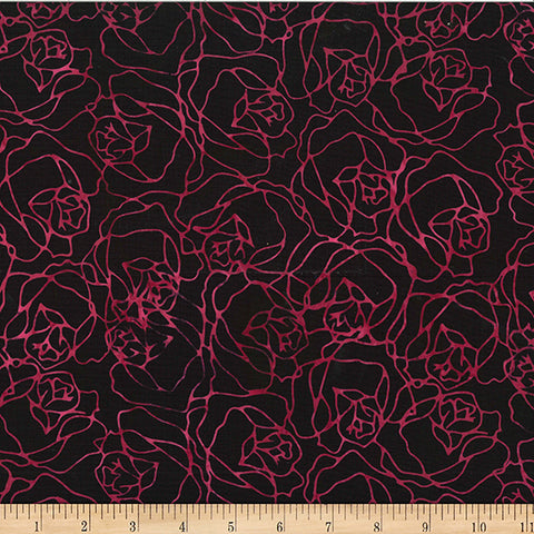 Hoffman Batik W2587 711 Deep Fuchsia Rose Lines By The Yard