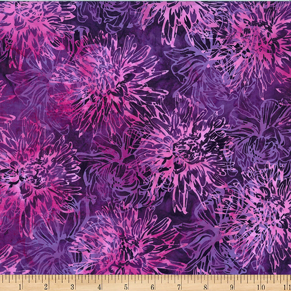 Hoffman Bali Batik Sweet Shoppe W2590 14 Purple Mums By The Yard