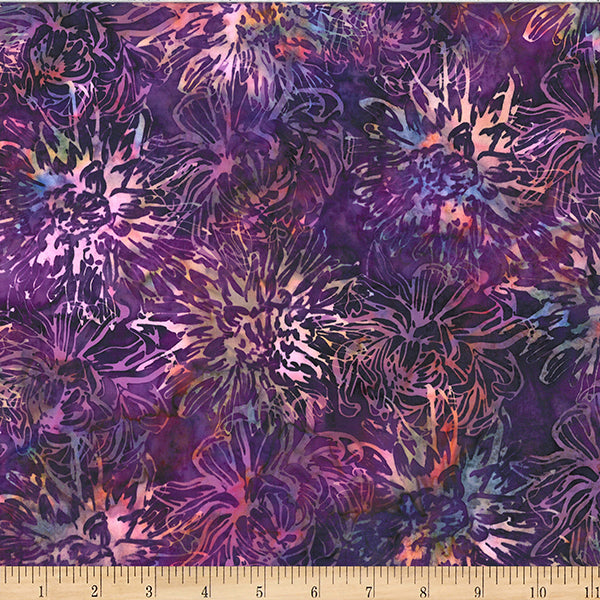 Hoffman Bali Batik Deep Jewels W2590 405 Wildberry Mums By The Yard
