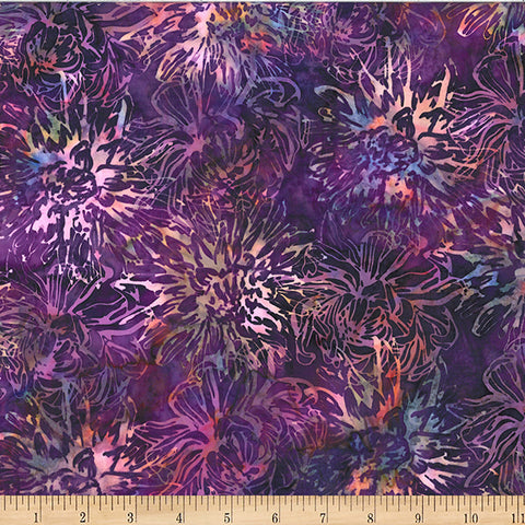 Hoffman Bali Batik Deep Jewels W2590 405 Wildberry Mums By The Yard