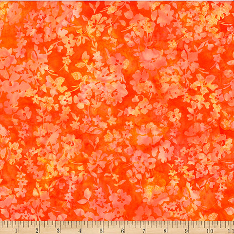 Hoffman Bali Batik Sunset Hour W2592 192 Pumpkin Floral By The Yard