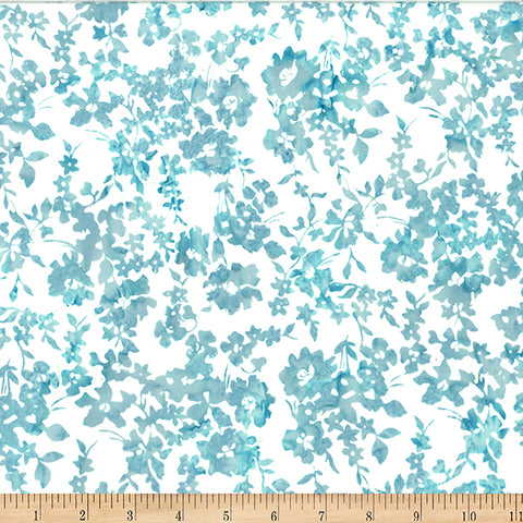 Hoffman Bali Batik W2592 41 Aqua Floral By The Yard