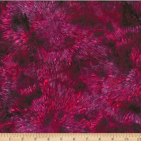 Hoffman Bali Batik W2595 38 Burgundy Burst PRE-CUT 1/2 YARD
