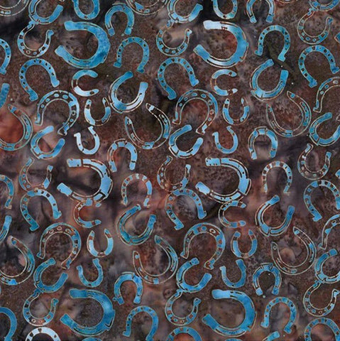 Hoffman Batik W2598 51 Chestnut Horseshoes By The Yard