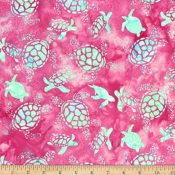 Hoffman Bali Batik Tropical Treasures W2602 12 Pink Turtles By The Yard