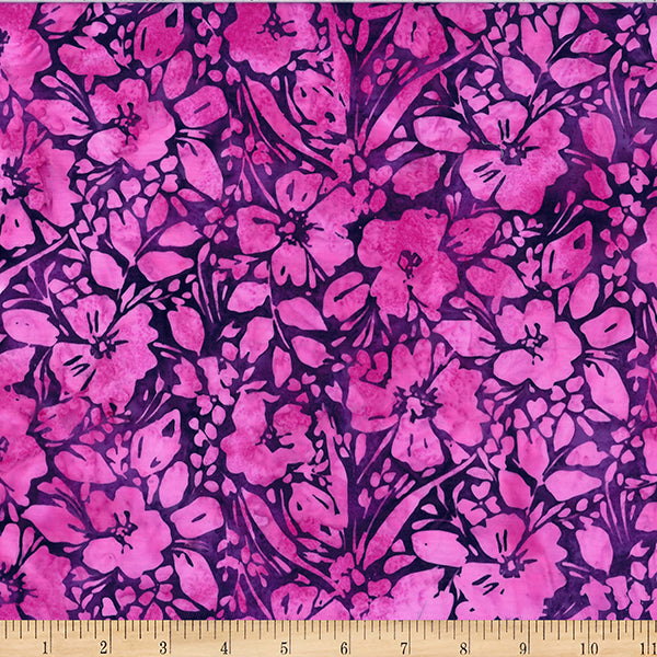 Hoffman Bali Batik Sweet Shoppe W2606 14 Purple Painted Floral By The Yard