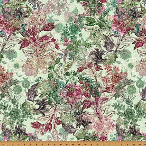 Hoffman Digital Spectrum Print - Botanical Charm W5370 74 Mint By The Yard