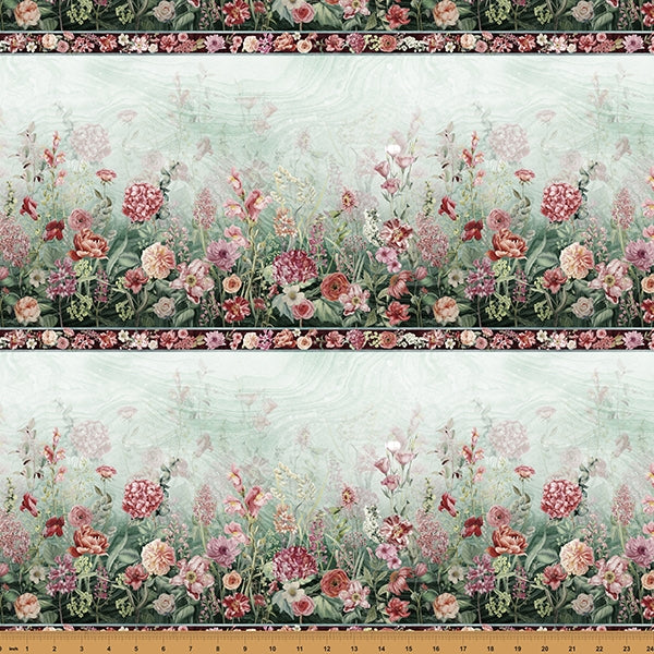 Hoffman Digital Spectrum Print - Botanical Charm W5373 60 Hunter Border Stripe By The Yard