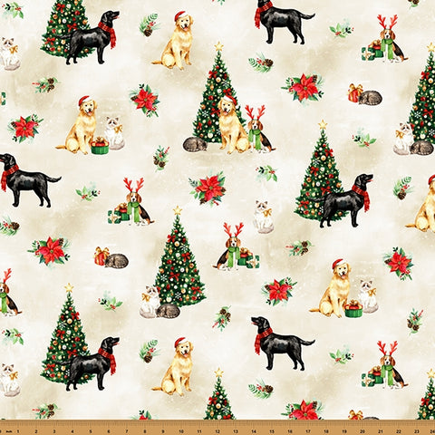 Hoffman Furever Cheerful Spectrum Print W5382 119 Christmas Trees By The Yard