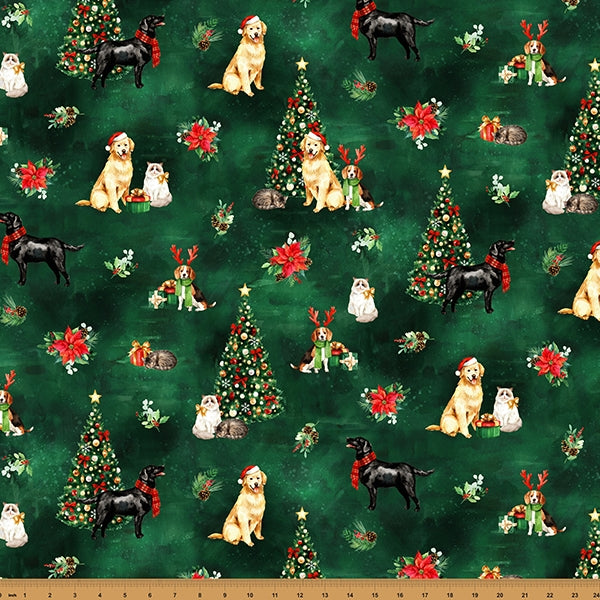 Hoffman Furever Cheerful Spectrum Print W5382 141 Christmas Trees By The Yard