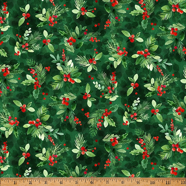 Hoffman Furever Cheerful Spectrum Print W5385 141 Holly Berries By The Yard