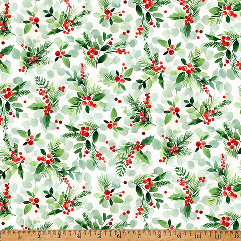 Hoffman Furever Cheerful Spectrum Print W5385 754 Holly Berries By The Yard